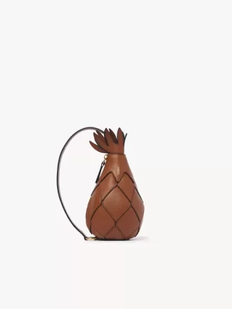 Ananas-Umhängetasche aus genarbtem Leder