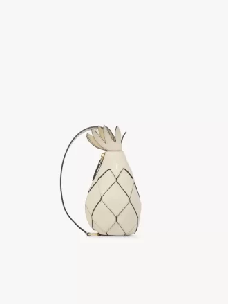 Ananas-Umhängetasche aus genarbtem Leder