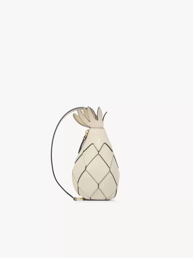 Ananas-Umhängetasche aus genarbtem Leder