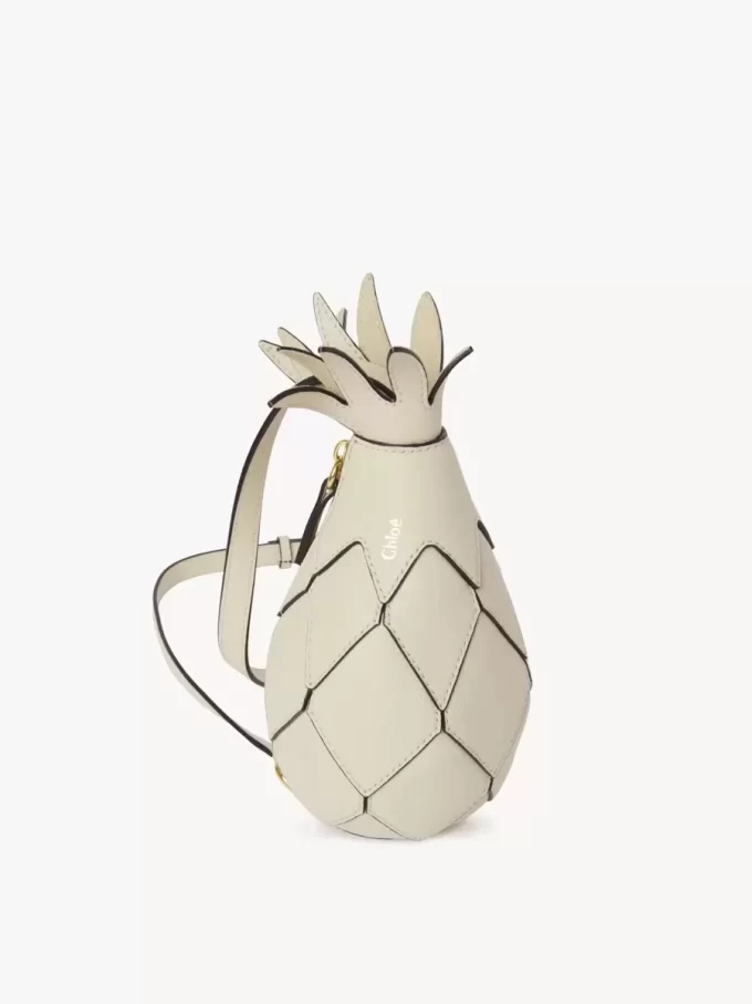 Ananas-Umhängetasche aus genarbtem Leder