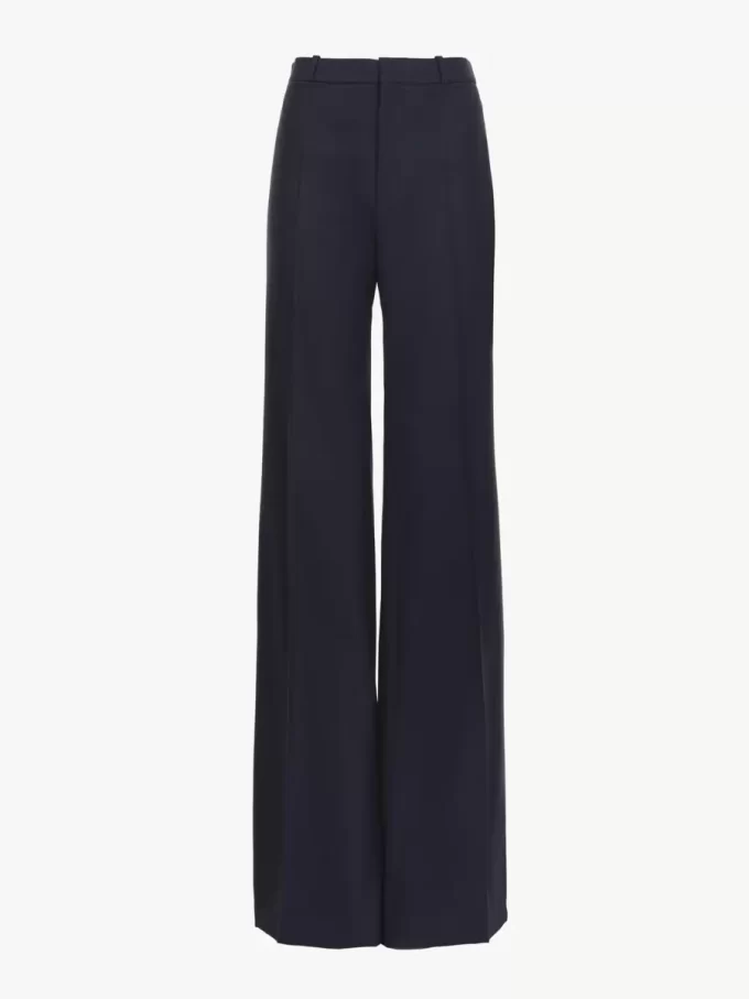 Ausgestellte, maßgeschneiderte Hose aus Stretchwolle