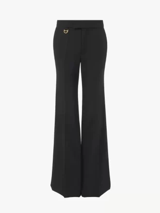 Ausgestellte, maßgeschneiderte Hose aus Wollgabardine