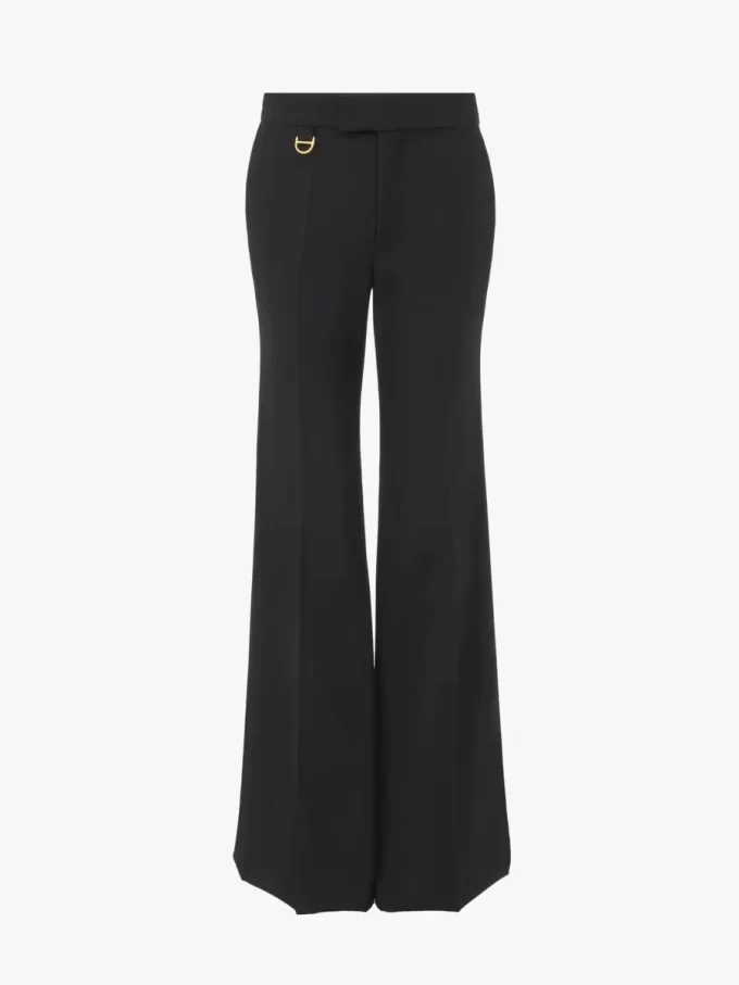Ausgestellte, maßgeschneiderte Hose aus Wollgabardine Ausgestellte, maßgeschneiderte Hose aus Wollgabardine