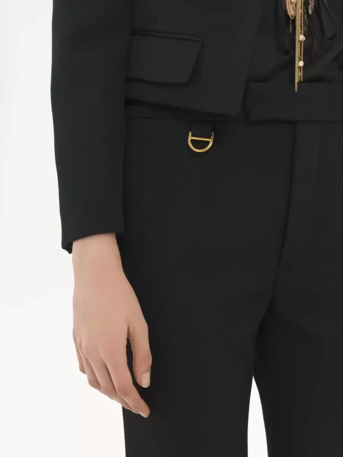Ausgestellte, maßgeschneiderte Hose aus Wollgabardine Ausgestellte, maßgeschneiderte Hose aus Wollgabardine
