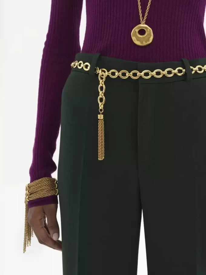 Ausgestellte, maßgeschneiderte Hose aus Wollkrepp Ausgestellte, maßgeschneiderte Hose aus Wollkrepp