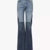 Ausgestellte Patchwork-Jeans aus Denim Ausgestellte Patchwork-Jeans aus Denim