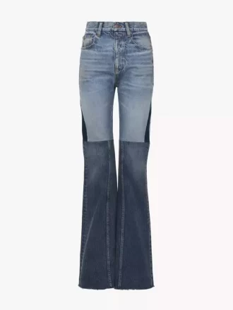 Ausgestellte Patchwork-Jeans aus Denim