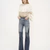 Ausgestellte Patchwork-Jeans aus Denim Ausgestellte Patchwork-Jeans aus Denim