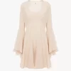 Ausgestelltes Minikleid aus Seidengeorgette