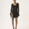 Ausgestelltes Minikleid aus Seidenmousseline Ausgestelltes Minikleid aus Seidenmousseline