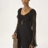 Ausgestelltes Minikleid aus Seidenmousseline Ausgestelltes Minikleid aus Seidenmousseline