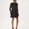 Ausgestelltes Minikleid aus Seidenmousseline Ausgestelltes Minikleid aus Seidenmousseline