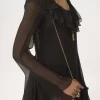 Ausgestelltes Minikleid aus Seidenmousseline Ausgestelltes Minikleid aus Seidenmousseline