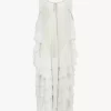 Übergroßes langes Rüschenkleid aus Seidenmousseline Übergroßes langes Rüschenkleid aus Seidenmousseline