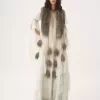 Übergroßes langes Rüschenkleid aus Seidenmousseline Übergroßes langes Rüschenkleid aus Seidenmousseline