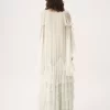 Übergroßes langes Rüschenkleid aus Seidenmousseline Übergroßes langes Rüschenkleid aus Seidenmousseline