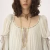 Übergroßes langes Rüschenkleid aus Seidenmousseline Übergroßes langes Rüschenkleid aus Seidenmousseline