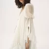 Übergroßes langes Rüschenkleid aus Seidenmousseline Übergroßes langes Rüschenkleid aus Seidenmousseline
