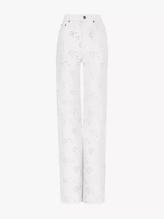 Bestickte Cropped-Jeans aus Denim