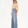 Bluse mit Puffärmeln aus Seidenmousseline