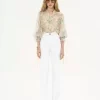 Bluse mit Puffärmeln aus Seidenmousseline