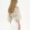 Bluse mit Puffärmeln aus Seidenmousseline