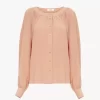 Bluse mit U-Ausschnitt aus Crêpe de Chine