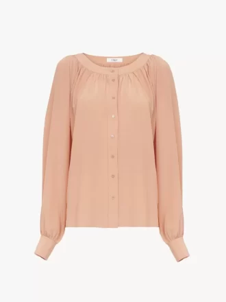 Bluse mit U-Ausschnitt aus Crêpe de Chine