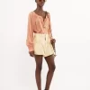 Bluse mit U-Ausschnitt aus Crêpe de Chine