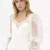 Body mit Puffärmeln aus glänzendem Stretch-Jersey und Spitze Body mit Puffärmeln aus glänzendem Stretch-Jersey und Spitze