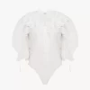 Body mit Puffärmeln aus Guipure-Spitze-Baumwollmischung Body mit Puffärmeln aus Guipure-Spitze-Baumwollmischung