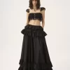 Bralette mit Rüschen aus Seidenmousseline und Spitze Bralette mit Rüschen aus Seidenmousseline und Spitze