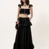 Bralette mit Rüschen aus Seidenmousseline und Spitze Bralette mit Rüschen aus Seidenmousseline und Spitze
