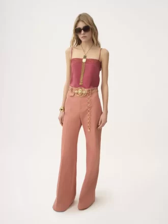 Camisole-Oberteil aus Crêpe de Chine & Spitze