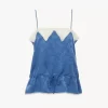 Camisole-Top mit Kordelzug aus Seidenjacquard und Spitze Camisole-Top mit Kordelzug aus Seidenjacquard und Spitze