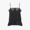 Camisole-Top mit Kordelzug aus Seidenjacquard und Spitze Camisole-Top mit Kordelzug aus Seidenjacquard und Spitze