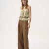 Camisole-Top mit Kordelzug aus Seidenjacquard und Spitze Camisole-Top mit Kordelzug aus Seidenjacquard und Spitze