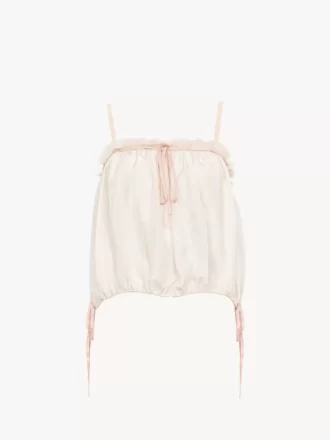 Camisole-Top mit Rüschen aus Habotai-Seide