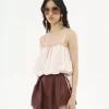 Camisole-Top mit Rüschen aus Habotai-Seide Camisole-Top mit Rüschen aus Habotai-Seide