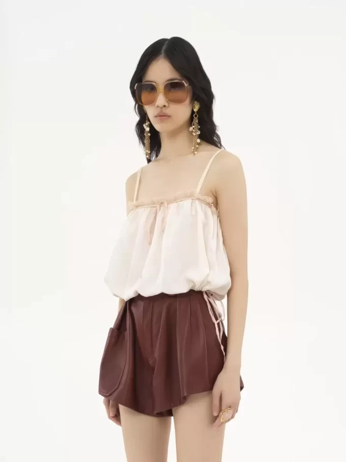 Camisole-Top mit Rüschen aus Habotai-Seide Camisole-Top mit Rüschen aus Habotai-Seide