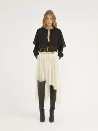 Cape-Bluse aus Seiden-Georgette