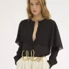 Cape-Bluse aus Seiden-Georgette Cape-Bluse aus Seiden-Georgette