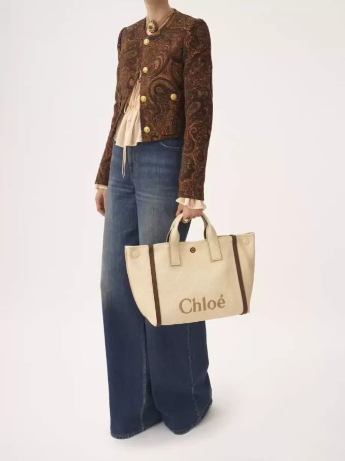 Chloé Carry Tote Bag aus Bastfasern Chloé Carry Tote Bag aus Bastfasern