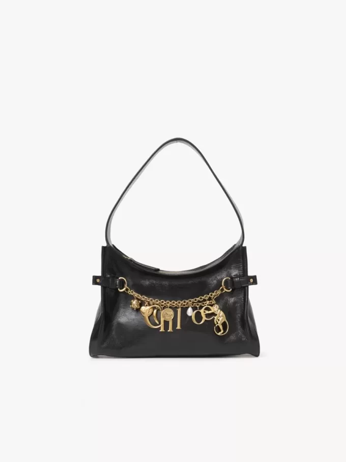 Chloé Charms Hobo-Tasche aus glänzendem Leder Chloé Charms Hobo-Tasche aus glänzendem Leder