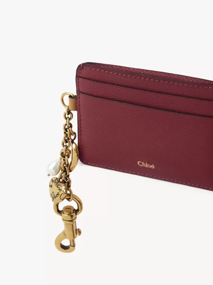 Chloé Charms Kartenetui aus genarbtem Leder Chloé Charms Kartenetui aus genarbtem Leder