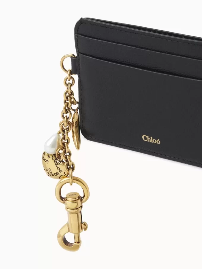 Chloé Charms Kartenetui aus genarbtem Leder Chloé Charms Kartenetui aus genarbtem Leder