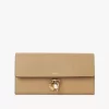 Chloé Charms langes Portemonnaie mit Klappe aus genarbtem Leder Chloé Charms langes Portemonnaie mit Klappe aus genarbtem Leder