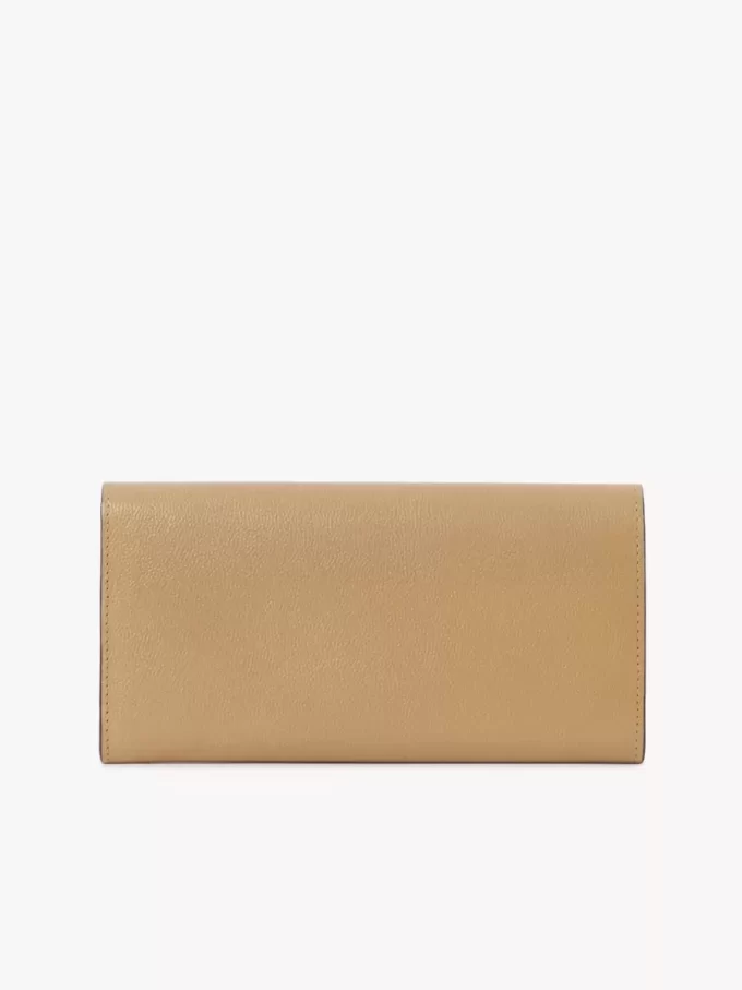 Chloé Charms langes Portemonnaie mit Klappe aus genarbtem Leder Chloé Charms langes Portemonnaie mit Klappe aus genarbtem Leder