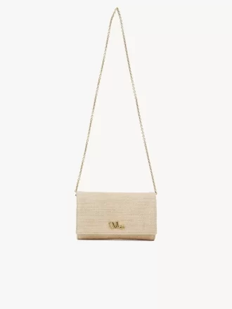 Chloé Iconic Klappengeldbörse an Kette aus Fasern mit Basteffekt