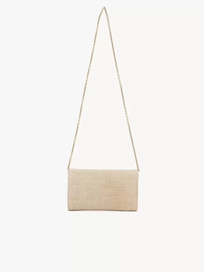 Chloé Iconic Klappengeldbörse an Kette aus Fasern mit Basteffekt